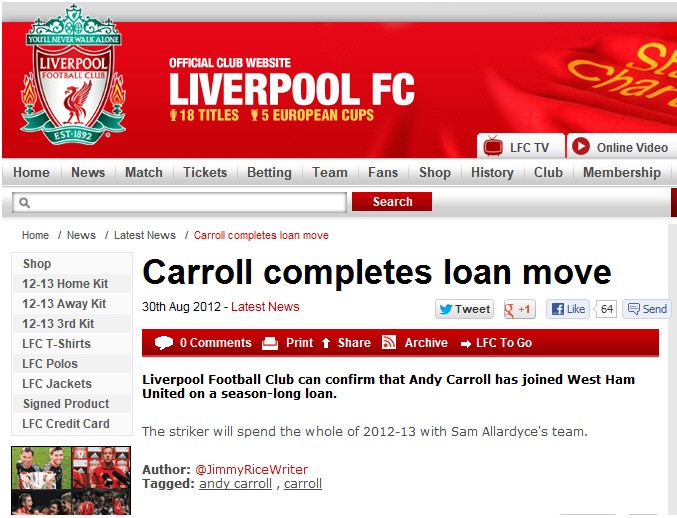 Phía Liverpool cũng đã chính thức xác nhận thông tin trên...